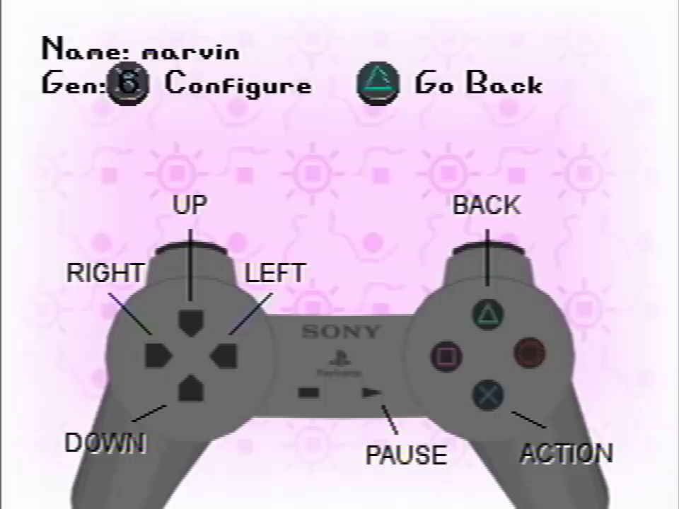Screenshot of the controls menu from Petscop 20, with the left and right buttons controlling the opposite directions